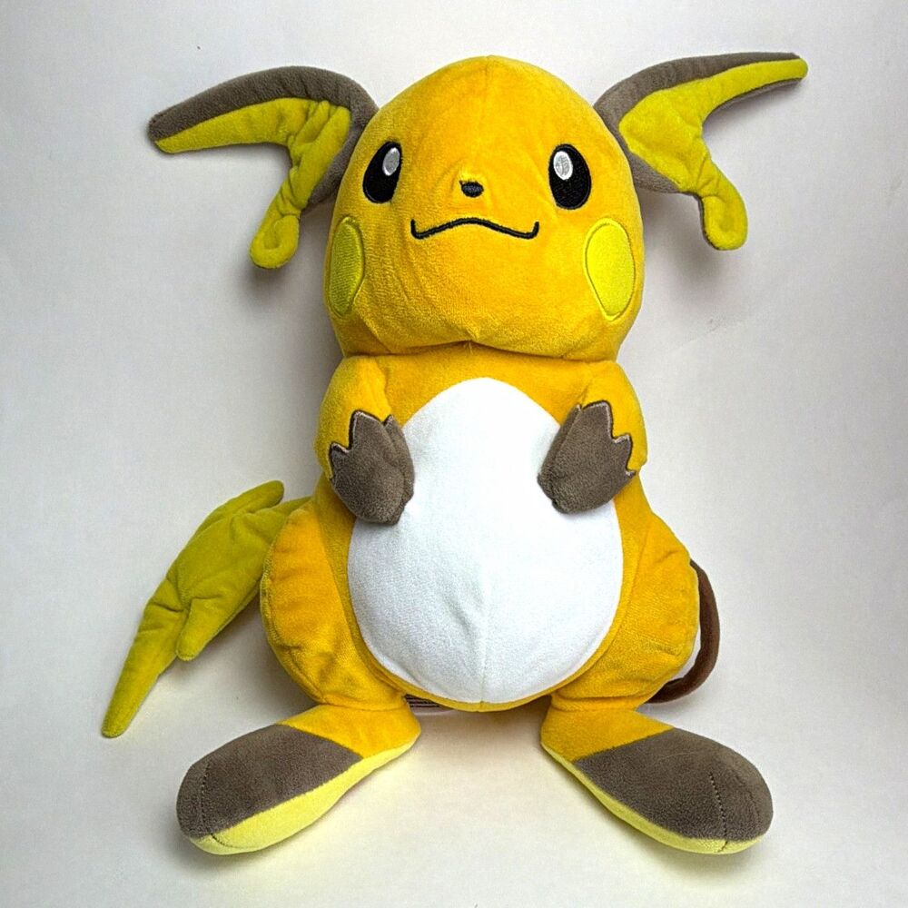 Pokémon Raichu Plush Stuffed Animal Toy 13” Yellow Brown White 2022